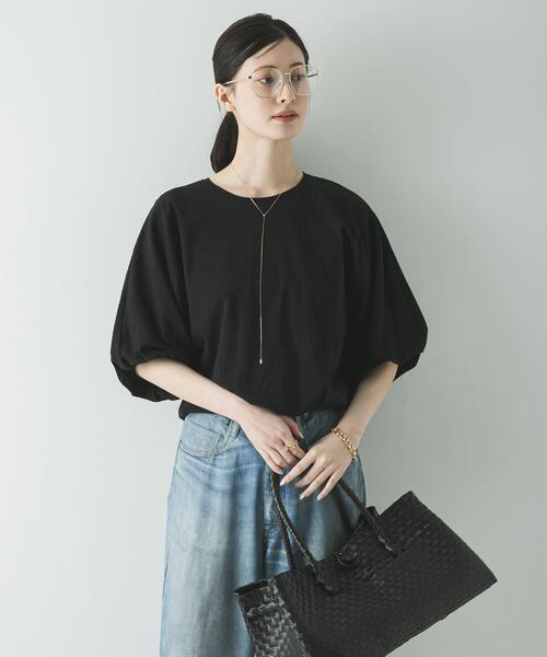 URBAN RESEARCH(アーバンリサーチ)の「バルーンカットソー(Tシャツ/カットソー・レディース・ブラック/オフホワイト・FREE)」の1枚目の写真