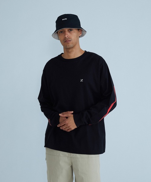 SILAS（サイラス）の「STRIPED SLEEVE L/S TEE（Tシャツ/カットソー・メンズ・ホワイト/ブラック/マスタード・XL/L/M）」の13枚目の写真