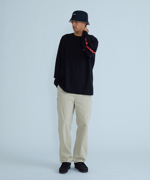 SILAS（サイラス）の「STRIPED SLEEVE L/S TEE（Tシャツ/カットソー・メンズ・ホワイト/ブラック/マスタード・XL/L/M）」の4枚目の写真