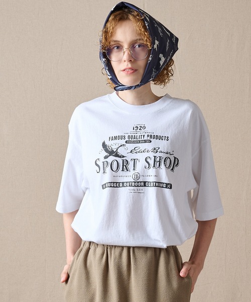 Eddie Bauer(エディーバウアー)の「バードプリント 半袖Tシャツ(Tシャツ/カットソー・メンズ・ベージュ/ダークネイビー/グリーン/ホワイト・XXL/M/XL/L/S)」の8枚目の写真