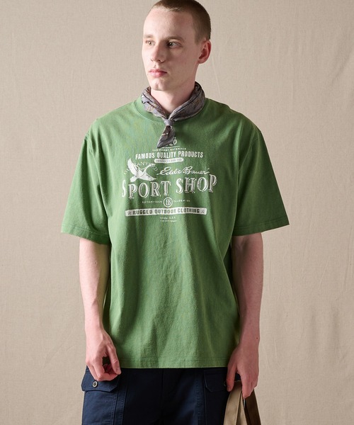 Eddie Bauer(エディーバウアー)の「バードプリント 半袖Tシャツ(Tシャツ/カットソー・メンズ・ベージュ/ダークネイビー/グリーン/ホワイト・XXL/M/XL/L/S)」の16枚目の写真