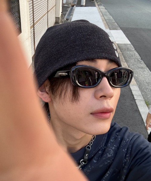 Chikashitsu +(チカシツプラス)の「【Chikashitsu +】6 eyelet beanie (2color) / 【チカシツプラス】アイレットビーニー(ニットキャップ/ビーニー・メンズ・ブラック/チャコール・ONE SIZE)」の10枚目の写真