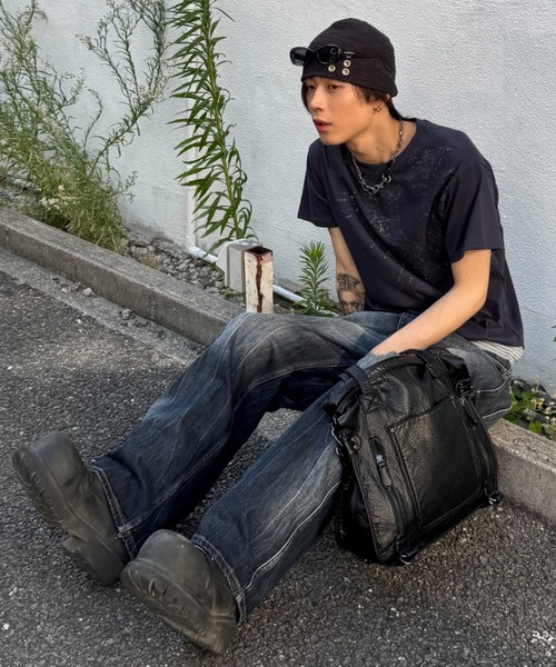 Chikashitsu +(チカシツプラス)の「【Chikashitsu +】6 eyelet beanie (2color) / 【チカシツプラス】アイレットビーニー(ニットキャップ/ビーニー・メンズ・ブラック/チャコール・ONE SIZE)」の16枚目の写真