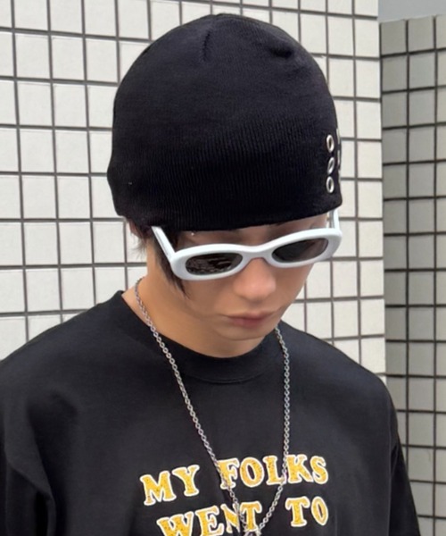 Chikashitsu +(チカシツプラス)の「【Chikashitsu +】6 eyelet beanie (2color) / 【チカシツプラス】アイレットビーニー(ニットキャップ/ビーニー・メンズ・ブラック/チャコール・ONE SIZE)」の22枚目の写真