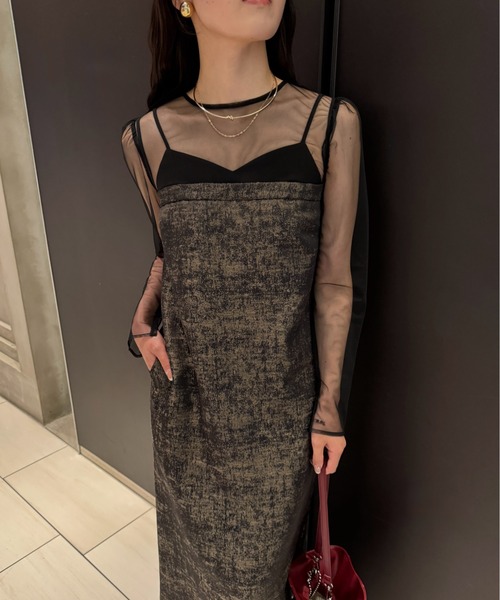 LE'RURE(リルアー)の「Original sheer tops(ドレス・レディース・ベージュ/グレー/ブラック/ブラウン・MEDIUM)」の1枚目の写真