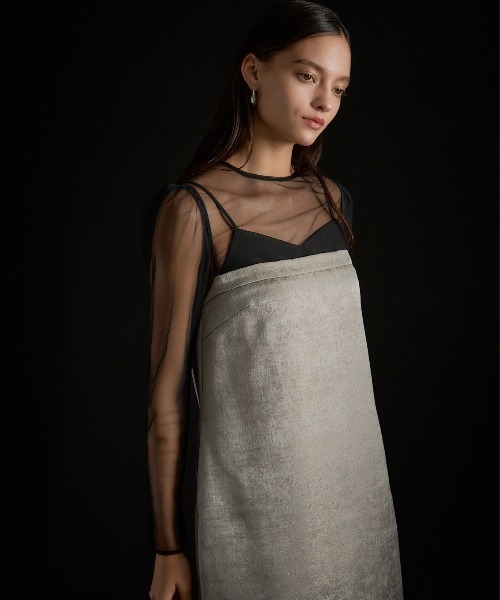 LE'RURE(リルアー)の「Original sheer tops(ドレス・レディース・ベージュ/グレー/ブラック/ブラウン・MEDIUM)」の8枚目の写真