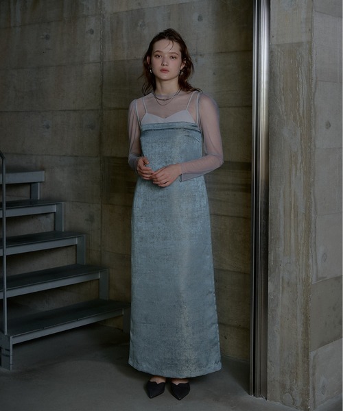 LE'RURE(リルアー)の「Original sheer tops(ドレス・レディース・ベージュ/グレー/ブラック/ブラウン・MEDIUM)」の18枚目の写真