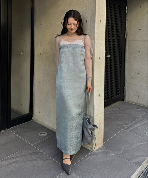 LE'RURE(リルアー)の「Original sheer tops(ドレス・レディース・ベージュ/グレー/ブラック/ブラウン・MEDIUM)」の15枚目の写真