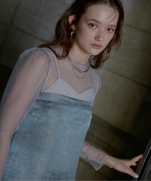 LE'RURE(リルアー)の「Original sheer tops(ドレス・レディース・ベージュ/グレー/ブラック/ブラウン・MEDIUM)」の19枚目の写真