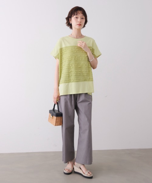 Bou Jeloud(ブージュルード)の「フリルJQ切替ワイドプルオーバー(Tシャツ/カットソー・レディース・ライム/オフホワイト/ブラック・FREE)」の11枚目の写真