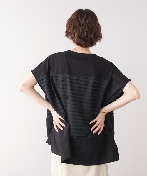 Bou Jeloud(ブージュルード)の「フリルJQ切替ワイドプルオーバー(Tシャツ/カットソー・レディース・ライム/オフホワイト/ブラック・FREE)」の19枚目の写真