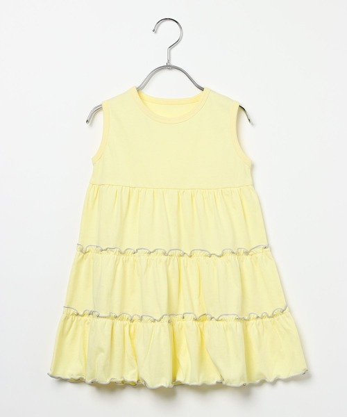 BAYFLOW（ベイフロー）の「[WEB限定]バイカラーメローカットワンピース(KIDS)（ワンピース・キッズ・チャコールグレー/イエロー/オレンジ/ブルー・90/100/110/80）」の3枚目の写真