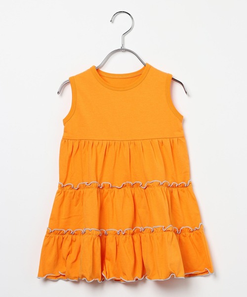 BAYFLOW（ベイフロー）の「[WEB限定]バイカラーメローカットワンピース(KIDS)（ワンピース・キッズ・チャコールグレー/イエロー/オレンジ/ブルー・90/100/110/80）」の4枚目の写真