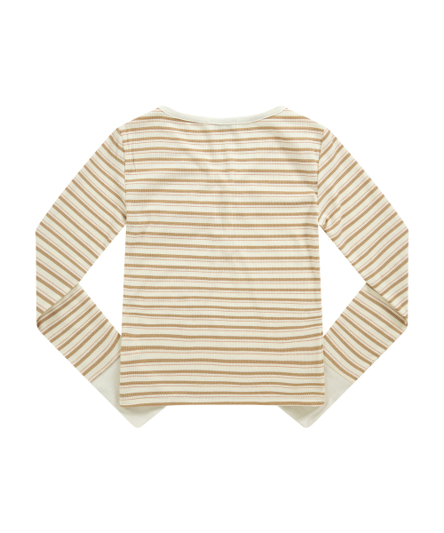 ASON(アズオン)の「VATICAN STRIPE TEE / BEIGE(Tシャツ/カットソー・レディース・その他・FREE)」の3枚目の写真