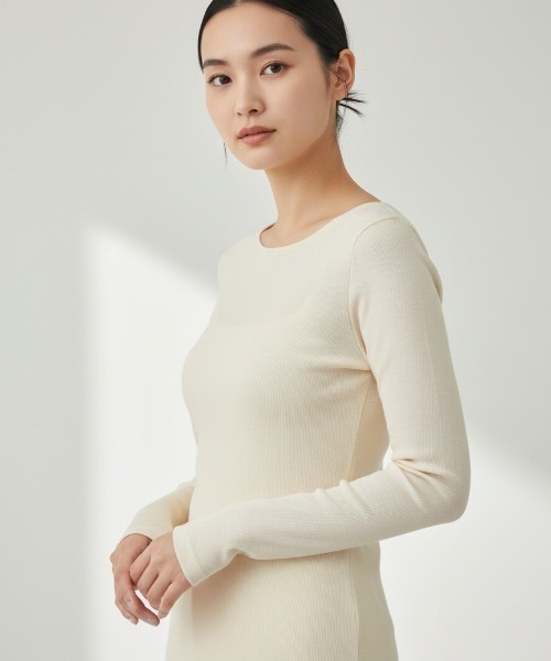 MILLER（ミラー）の「R.P.miller/ Cup L/S Tee / RM214-279 秋服 冬服（Tシャツ/カットソー・レディース・グリーン/ブラック/ブラウン/アイボリー・FREE）」の10枚目の写真