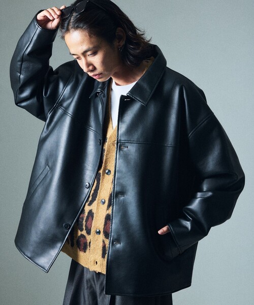 FREAK'S STORE 牛革 レザーブルゾン ブラック L ブランド古着】レザーブルゾン（ブルゾン）｜FREAK'S STORE