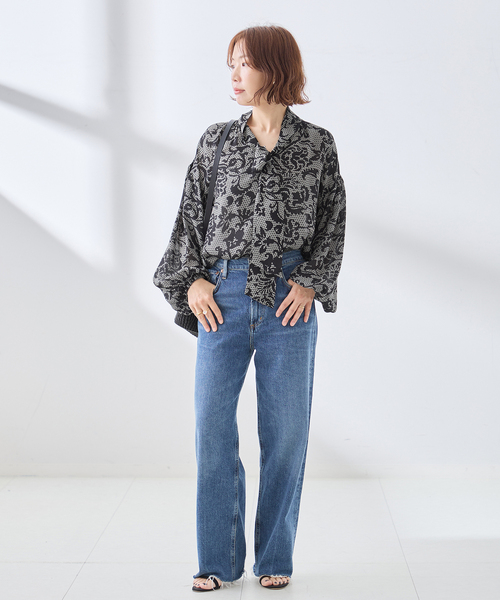 journal standard L'essage(ジャーナルスタンダードレサージュ)の「《追加》IPEKERフラワー/無地 ボウタイブラウス(シャツ/ブラウス・レディース・ブラウン系その他/ブラック・FREE)」の4枚目の写真