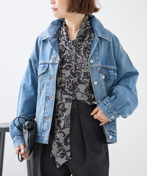 journal standard L'essage(ジャーナルスタンダードレサージュ)の「《追加》IPEKERフラワー/無地 ボウタイブラウス(シャツ/ブラウス・レディース・ブラウン系その他/ブラック・FREE)」の7枚目の写真