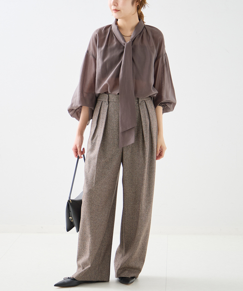 journal standard L'essage(ジャーナルスタンダードレサージュ)の「《追加》IPEKERフラワー/無地 ボウタイブラウス(シャツ/ブラウス・レディース・ブラウン系その他/ブラック・FREE)」の17枚目の写真