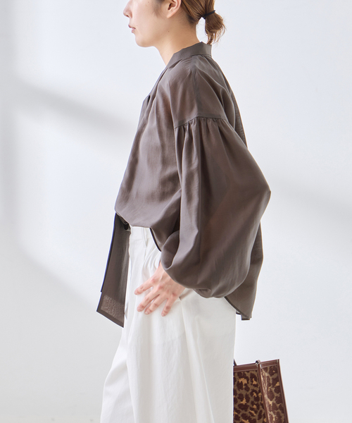 journal standard L'essage(ジャーナルスタンダードレサージュ)の「《追加》IPEKERフラワー/無地 ボウタイブラウス(シャツ/ブラウス・レディース・ブラウン系その他/ブラック・FREE)」の22枚目の写真