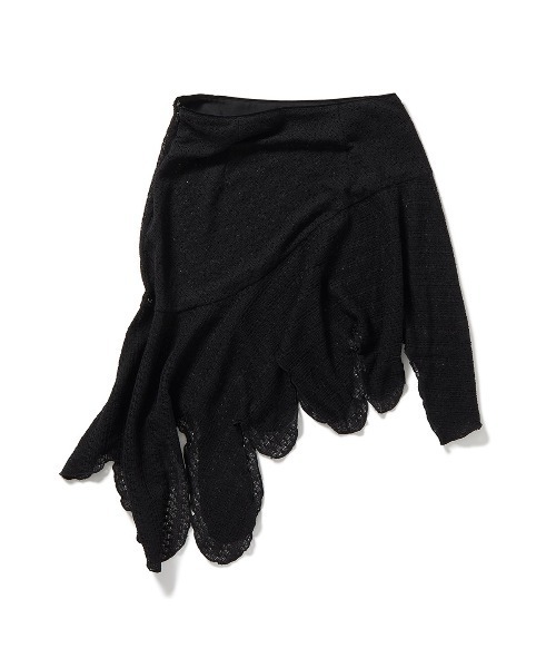 PERVERZE（パーバーズ）の「Knit Lace Jagged-hem Skirt（スカート・レディース・ベージュ/ブラック・SMALL/MEDIUM）」の3枚目の写真