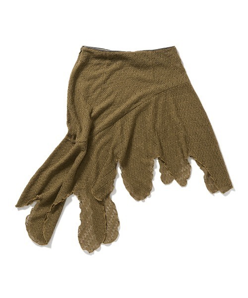 PERVERZE（パーバーズ）の「Knit Lace Jagged-hem Skirt（スカート・レディース・ベージュ/ブラック・SMALL/MEDIUM）」の4枚目の写真