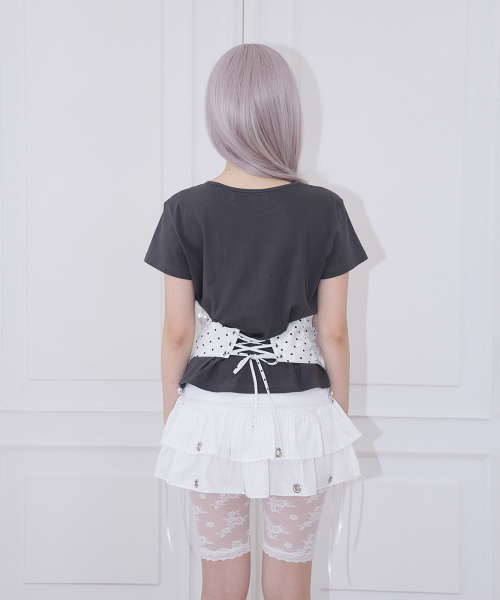 CHERRYQUIRI(チェリーキュリー)の「dot cami layered top - charcoal(Tシャツ/カットソー・レディース・その他・FREE)」の4枚目の写真