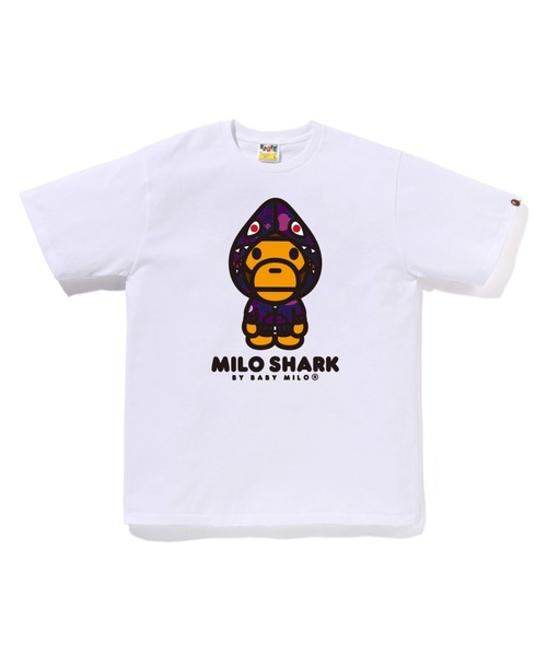 A BATHING APE(アベイシングエイプ)の「COLOR CAMO MILO SHARK FZH TEE(Tシャツ/カットソー・メンズ・ブラック×パープル/ホワイト×ネイビー/ブラック×ブルー/ブラック×レッド/ブラック系その他6/ホワイト系その他3/ホワイト×パープル/ホワイト×レッド・XX-LARGE/MEDIUM/LARGE/SMALL/X-LARGE/XXX-LARGE)」の4枚目の写真