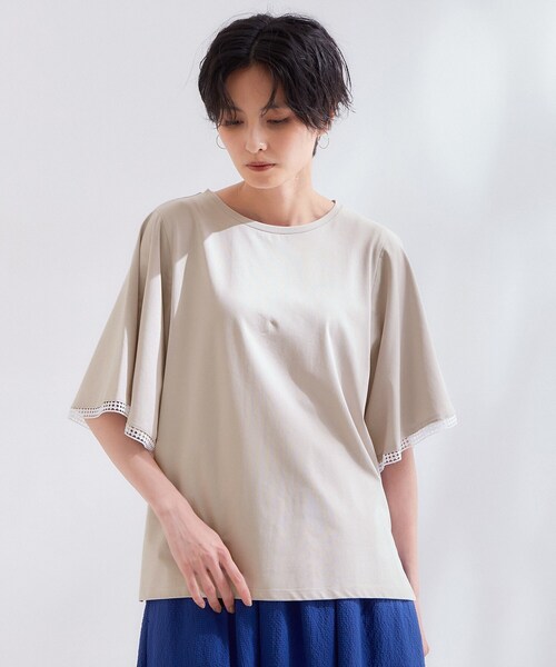 OPAQUE.CLIP(オペークドットクリップ)の「袖口レースフレアスリーブカットソー【洗濯機OK】(Tシャツ/カットソー・レディース・ブラック/ナチュラル/ブラウン系その他・42/40/38)」の16枚目の写真