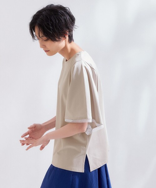 OPAQUE.CLIP(オペークドットクリップ)の「袖口レースフレアスリーブカットソー【洗濯機OK】(Tシャツ/カットソー・レディース・ブラック/ナチュラル/ブラウン系その他・42/40/38)」の17枚目の写真