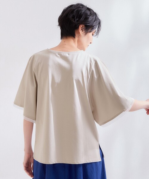 OPAQUE.CLIP(オペークドットクリップ)の「袖口レースフレアスリーブカットソー【洗濯機OK】(Tシャツ/カットソー・レディース・ブラック/ナチュラル/ブラウン系その他・42/40/38)」の18枚目の写真
