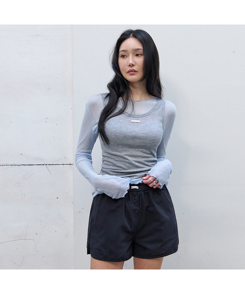 MORVE13(モルブ13)の「ランドバインディングボタンショーツ(その他パンツ・レディース・ネイビー/ホワイト・SMALL/MEDIUM)」の2枚目の写真