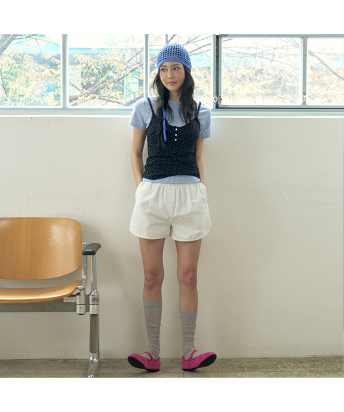 MORVE13(モルブ13)の「ランドバインディングボタンショーツ(その他パンツ・レディース・ネイビー/ホワイト・SMALL/MEDIUM)」の1枚目の写真