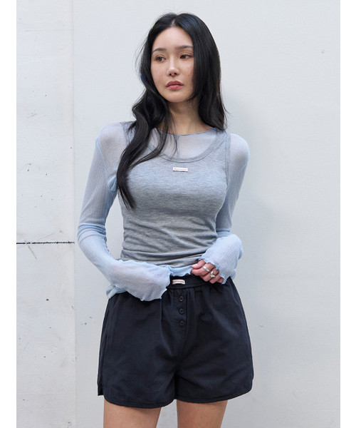 MORVE13(モルブ13)の「ランドバインディングボタンショーツ(その他パンツ・レディース・ネイビー/ホワイト・SMALL/MEDIUM)」の4枚目の写真