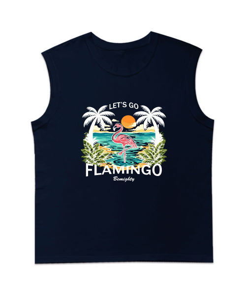 BEMIGHTY(ビーマイティー)の「フラミンゴオーバーサイズスリーブレスTシャツ(Tシャツ/カットソー・メンズ・ネイビー/ホワイト/ブラック・XX-LARGE/LARGE/X-LARGE)」の5枚目の写真