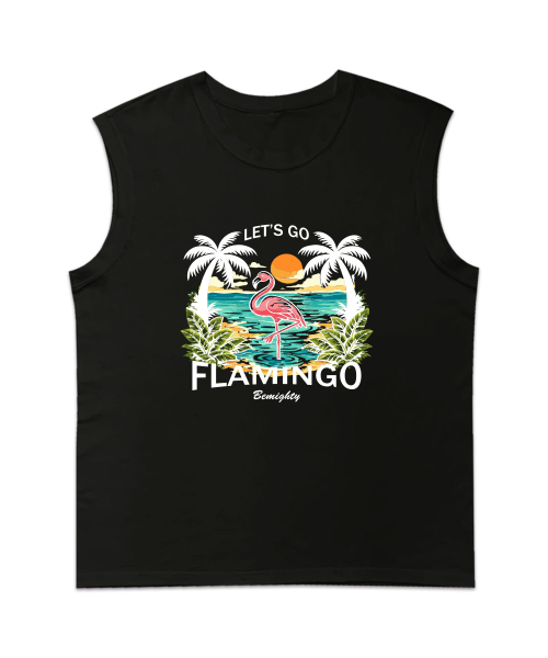 BEMIGHTY(ビーマイティー)の「フラミンゴオーバーサイズスリーブレスTシャツ(Tシャツ/カットソー・メンズ・ネイビー/ホワイト/ブラック・XX-LARGE/LARGE/X-LARGE)」の6枚目の写真