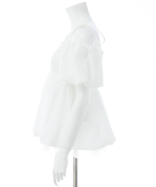 INGNI(イング)の「【WEB限定】裾チュールバルーンオフショルチュニック(シャツ/ブラウス・レディース・オフホワイト/ブラック・M)」の11枚目の写真