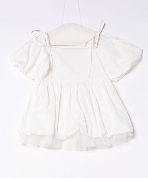 INGNI(イング)の「【WEB限定】裾チュールバルーンオフショルチュニック(シャツ/ブラウス・レディース・オフホワイト/ブラック・M)」の9枚目の写真