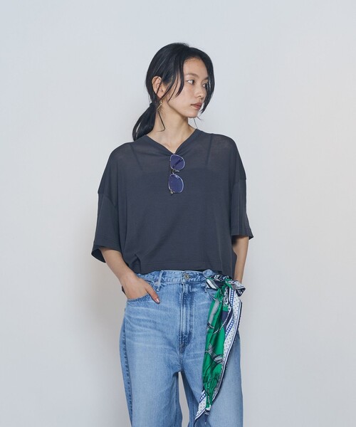 1er Arrondissement(プルミエアロンディスモン)の「<upper hights / アッパーハイツ>"SHORELINE WIDE TEE"カットソー(Tシャツ/カットソー・レディース・ピンク系その他4/グレー系その他7/ホワイト系その他3・0)」の2枚目の写真