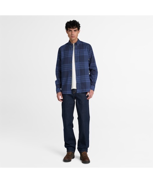 Timberland（ティンバーランド）の「ツイル ハウス チェック シャツ メンズ（シャツ/ブラウス・メンズ・ダークブルー・LARGE/MEDIUM/SMALL/X-LARGE/XX-LARGE）」の2枚目の写真