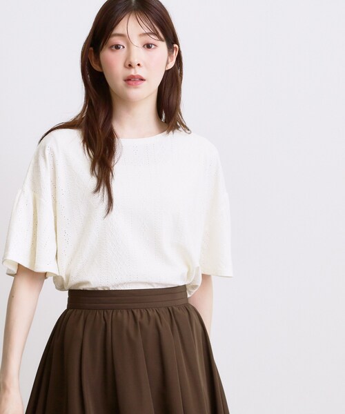 grove(グローブ)の「アイレットレースカットソー(Tシャツ/カットソー・レディース・ネイビー/オフホワイト/ブラウン系その他・03/02/04/01/05)」の12枚目の写真