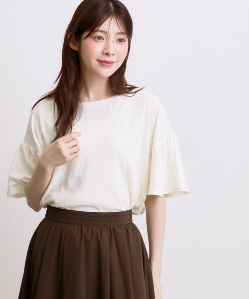 grove(グローブ)の「アイレットレースカットソー(Tシャツ/カットソー・レディース・ネイビー/オフホワイト/ブラウン系その他・03/02/04/01/05)」の13枚目の写真