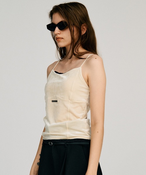 PRANK PROJECT（プランクプロジェクト）の「【2026Autumn Pre-Order】ベロアレースカップインキャミ / Velour Lace Cup-In Camisole（キャミソール・レディース・アイボリー/ブラウン/ブラック・FREE）」の6枚目の写真