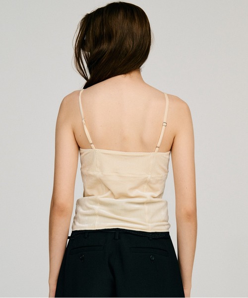 PRANK PROJECT（プランクプロジェクト）の「【2026Autumn Pre-Order】ベロアレースカップインキャミ / Velour Lace Cup-In Camisole（キャミソール・レディース・アイボリー/ブラウン/ブラック・FREE）」の7枚目の写真