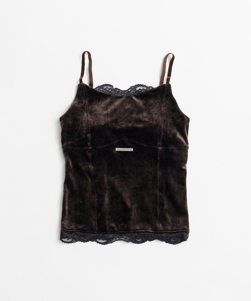 PRANK PROJECT（プランクプロジェクト）の「【2026Autumn Pre-Order】ベロアレースカップインキャミ / Velour Lace Cup-In Camisole（キャミソール・レディース・アイボリー/ブラウン/ブラック・FREE）」の10枚目の写真