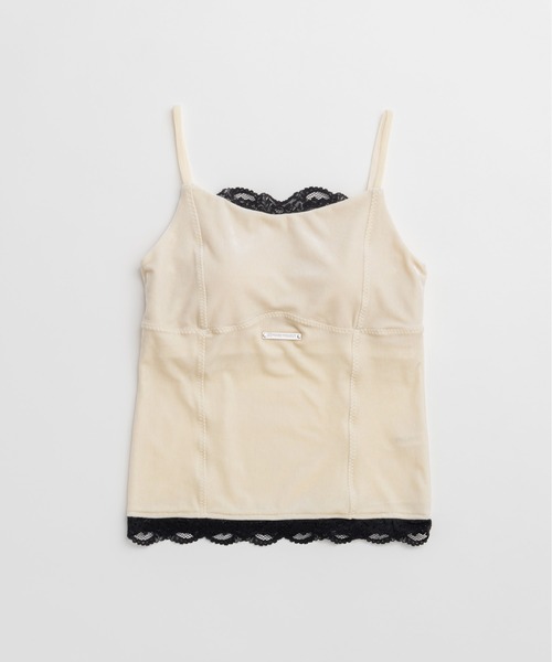 PRANK PROJECT（プランクプロジェクト）の「【2026Autumn Pre-Order】ベロアレースカップインキャミ / Velour Lace Cup-In Camisole（キャミソール・レディース・アイボリー/ブラウン/ブラック・FREE）」の9枚目の写真
