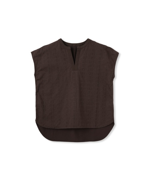 Droite lautreamont（ドロワットロートレアモン）の「【WEB限定】異素材ドッキングブラウス（シャツ/ブラウス・レディース・ブラック/ブルー/ブラウン・M）」の6枚目の写真