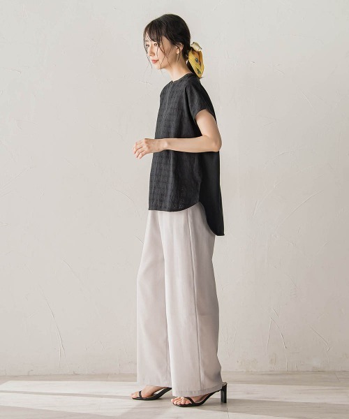 Droite lautreamont（ドロワットロートレアモン）の「【WEB限定】異素材ドッキングブラウス（シャツ/ブラウス・レディース・ブラック/ブルー/ブラウン・M）」の14枚目の写真