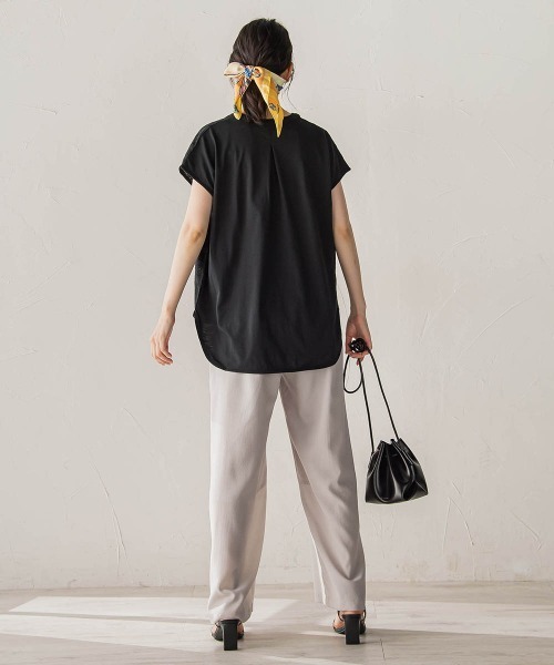 Droite lautreamont（ドロワットロートレアモン）の「【WEB限定】異素材ドッキングブラウス（シャツ/ブラウス・レディース・ブラック/ブルー/ブラウン・M）」の15枚目の写真