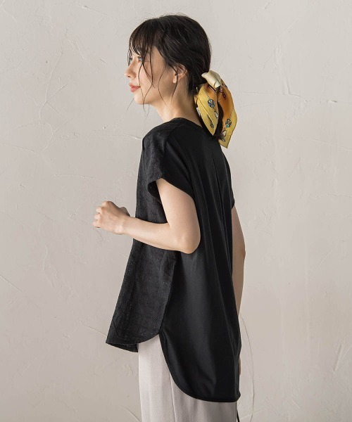 Droite lautreamont（ドロワットロートレアモン）の「【WEB限定】異素材ドッキングブラウス（シャツ/ブラウス・レディース・ブラック/ブルー/ブラウン・M）」の20枚目の写真